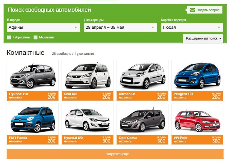 Аренда машины в греции