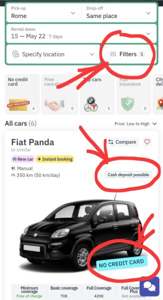 Car rental prices in Italy on Localrent